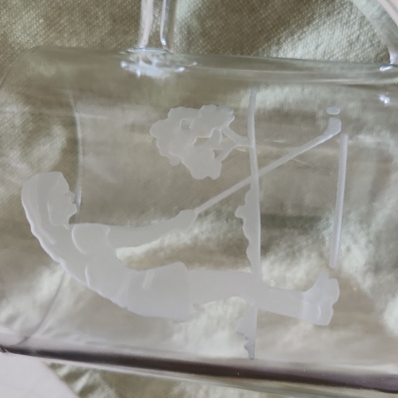 Vintage etched glass golf mug - Picture 4 of 5